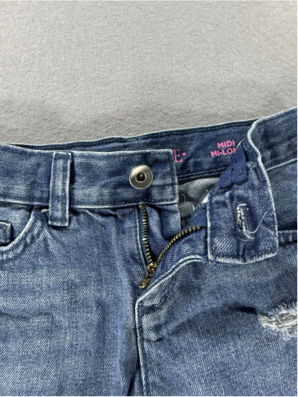 Children’s Place Girls Midi Mi-long Jean Shorts Size 6 Adjustable Waist